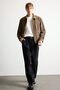 Regular Fit Classic Collar Ribbed Zippered Coat H1507Ax26Au - 2