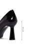 Women's Black Heeled Patent Leather Shoes Af200009Dr - 4