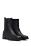 Women's Black Zippered Leather Boots Wf360003Dv - 2