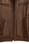 Christ Men's Brown Hakim Collar Leather Jacket 26Wge662347 - 5