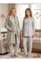 New Season Green Shawl Collar Plush Winter Long Sleeve Special Design Maternity Pajama Set with Breastfeeding Feature - 5