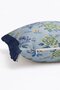 Light Blue Vintage Floral Pattern Botanical Peony Garden Fringed Throw Pillow Cover - 5