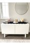 Black Suede Fabric Runner 40X120 cm Console Length - Modern Design - 2
