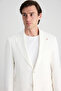 Ds Damat Slim Fit White Plain Fabric Jacket - 7
