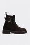 Genuine Leather Brown Suede Brown Leather Women's Classic Boots 965Sza8770