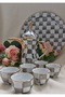 Gray Damask Porcelain Hand-Painted Zamzam&Mirra Set - 3