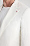 Ds Damat Slim Fit White Plain Fabric Jacket - 2