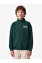 Printed Cotton Sweatshirt with Zipper Detail and Long Sleeves, High Collar