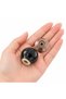 Porcelain Button Metal Black-Antique Copper Top Cabinet Drawer Furniture Button Handle - 3