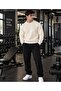 Men's Sweatshirt Patternless Crew Neck Cotton Sports Knitted Top