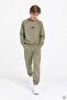 Khaki Boys' Striped Lettered Crew Neck Sweatshirt Set 24841 - 2