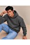 Men's Hooded Sweatshirt - Plain Patternless Cotton Hoodie with Kangaroo Pocket