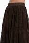 Women's Flocked Lace Fabric Long Skirt with Elastic Waist and Lined Design - 6