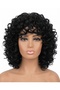 Women's Afro Curly Synthetic Hair Wig With Bangs – 12 Inch