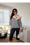Women's Double-Sided Plaid Shawl Trench - 3