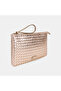 Women's Gold Hand-Knitted Leather Clutch - 2
