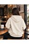 Women's Hooded Sweatshirt - Oversized Plain Patternless Two-Strand Hoodie with Kangaroo Pocket - 2