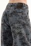 Women's floral print, velvet-look interior, balloon fit design jeans - 7