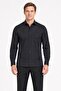 Black Hard Collar Long Sleeve Comfort Fit Cotton Shirt 1004255051