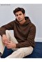 Men's Hooded Sweatshirt - Plain Patternless Cotton Hoodie with Kangaroo Pocket