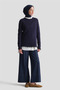 Lace Knitwear Sweater Navy Blue - 3