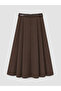 Brown Belted Flared Skirt - 2