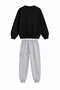 Gray Boy's Text Printed Cargo Pocket Tracksuit Set 24848 - 4