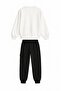 Black Boy's Text Printed Cargo Pocket Tracksuit Set 24847 - 4