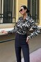 Patterned Satin Black Shirt - 4