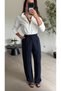 Navy Blue Stone Palazzo Trousers - 2
