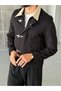 Leather Collar Accessory Detailed Jacket - 2