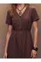 Rochie mini, maro - XS - 3