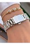 Yellow Silver Color Steel Cord Women's Wristwatch – Elegant Round Case Modern Stylish Design – Bracelet - 7