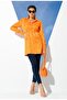 Satin Jacquard Padding Orange Shirt - 3