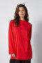 Oversize-Basic-T-Shirt mit weiten Ärmeln in Rot - 7
