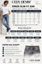 Special Washed Ripped Detailed Slim Fit Narrow Leg Lycra Jeans Premium Design Stretchy Jean Ct1215-Navy Blue - 2