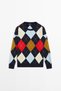 %100 yün Argyle triko kazak - 5