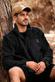 Men's Stand Collar Pocket Oversize Welsoft Fabric Fleece Zippered Black Jacket - 6