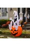 6FT HalloweenDecorations Outdoor InflatableSpooky Ghost Pumpkin | Self-Inflating, Indoor Outdoor BlowUp Giant Halloween InflatablePumpkin Party - 6