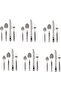 Stainless Steel Cutlery Set with Stand, 24 Pieces, Silver