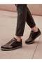 Brown Genuine Leather Men's Sneaker Shoes - 2