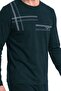 6152 Men's Long Sleeve Crew Neck Pajama Set - Black - 2