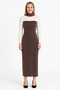Ottoman Fabric Long Dress – Brown |   Stylish Sleeveless Halter Neck - 3