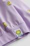 Girl's Lilac Smiley Printed Oversize Sweatshirt - 4