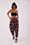Women's Red Lightning Patterned Basic Jogger Pants - 3
