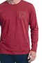 6156 Men's Long Sleeve Crew Neck Pajama Set - Burgundy - 2