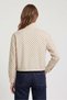 Ecru Polka Dot High Collar Lace Detailed Women's Lined Gabardine Jacket - 7