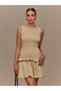 Rochie mini, bej - M - 4