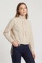 Ecru Polka Dot High Collar Lace Detailed Women's Lined Gabardine Jacket - 3