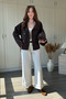 High Collar Buttoned Waist Tie Plum Trench Coat